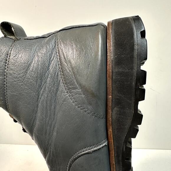 VGUC Rancourt & Co. Winter Boot Gray Leather Fleece Lined Made in Maine USA 12